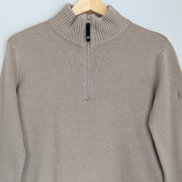 🇮🇹 Armani Jeans 100% Wool 1/4 Zip Sweater Made In Italy - Picture 5 of 10